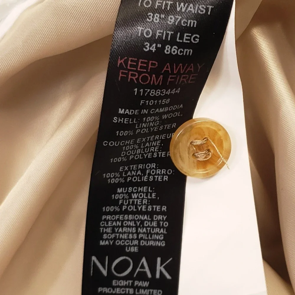 NOAK Suit Men 42R 38W Tan British Mallalieus Wool Tweed Pleated Two Button